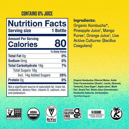 Health-Ade Kombucha Tea, Paradise Variety Pack, 12 Pack (16 Fl Oz)