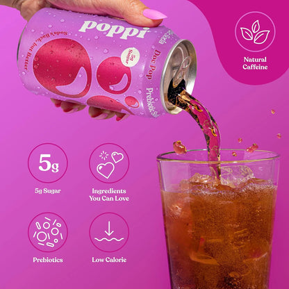 Poppi Prebiotic Soda, Doc Pop, 12 Fl Oz (Pack of 1)