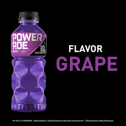 POWERADE Sports Drink Grape, 20 Ounce (Pack of 8)