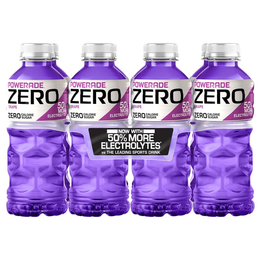 POWERADE Electrolyte Enhanced Zero Sugar Grape Sports Drink, 20 Ounce (Pack of 8)