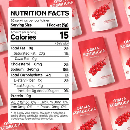 DALAMHARI Kombucha Powder Packets-Schisandra Berry 20T Tea Drink Sugar Free