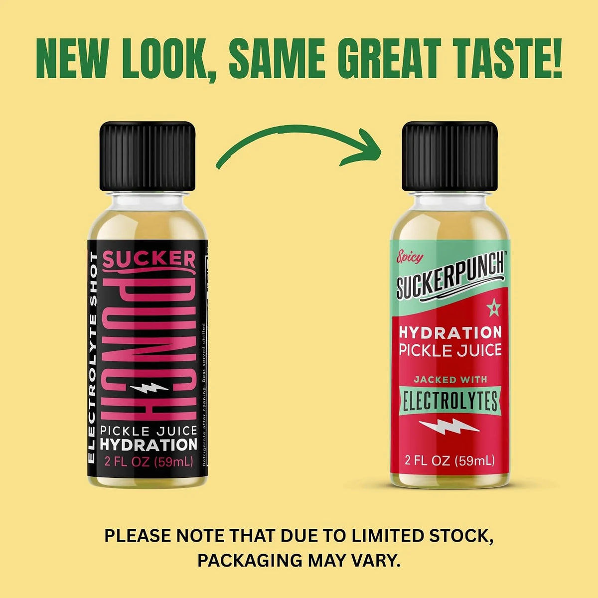 Suckerpunch Electrolyte Pickle Juice Shot, Spicy Dill Pack, 2oz, 30 Pack