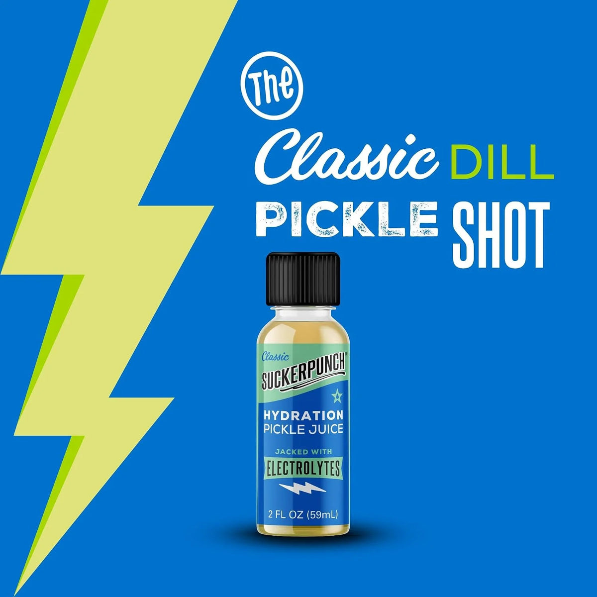 Suckerpunch Electrolyte Pickle Juice Shot, Spicy Dill, 2oz, 12 Pack