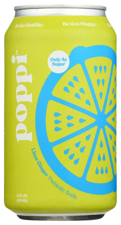 Poppi Lime Ginger Prebiotic Soda, 12 Fz