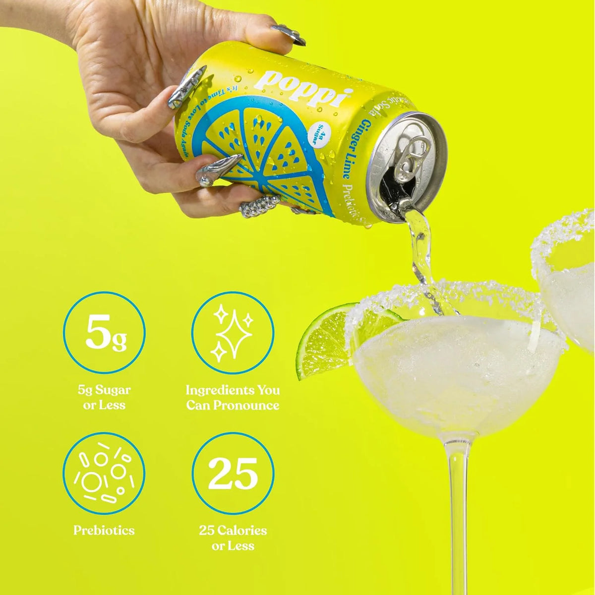 Poppi Lime Ginger Prebiotic Soda, 12 Fz