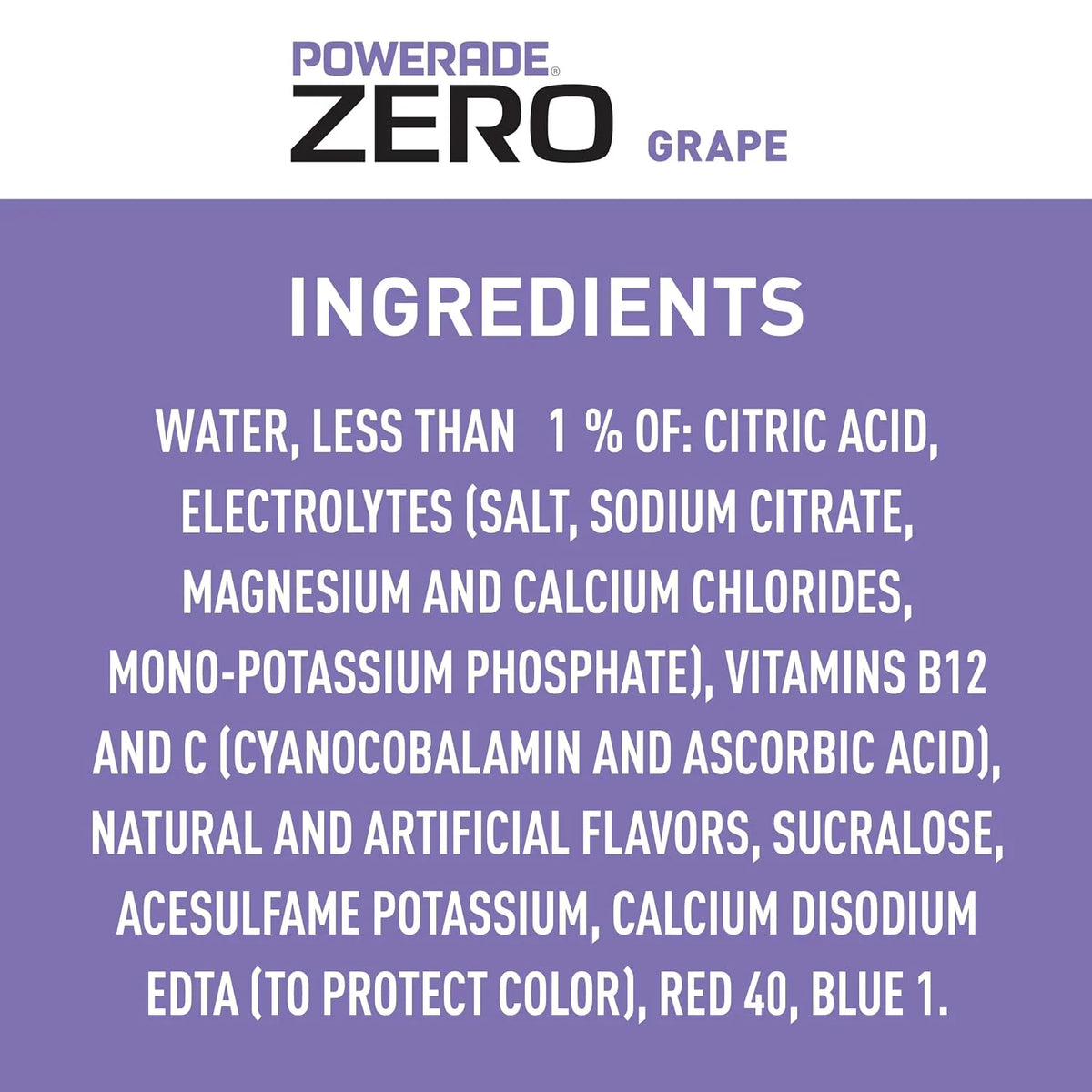 POWERADE Electrolyte Enhanced Zero Sugar Grape Sports Drink, 20 Ounce (Pack of 8)