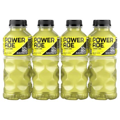 POWERADE Sports Drink, Lemon Lime Electrolyte Drink, 20 Oz (8 Pk)