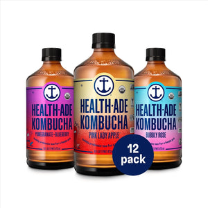 Health-Ade Signature Variety Pack Kombucha Tea, Organic Drink with Living Probiotics, Detoxifying Acids, Supports Gut Health, Non-GMO, Vegan, Gluten Free, 12 Pack (16 Fl Oz Bottles)