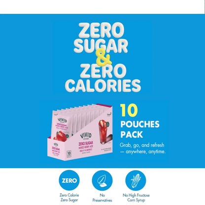 VIVID KITCHEN Lemonade Pouch Drinks – Zero Sugar, Zero Calories | Korean Convenience Store Drink | No Artificial Preservatives or Corn Syrup | 6.4 fl oz (10 Pouches) (10 Pouch, Lemonade)