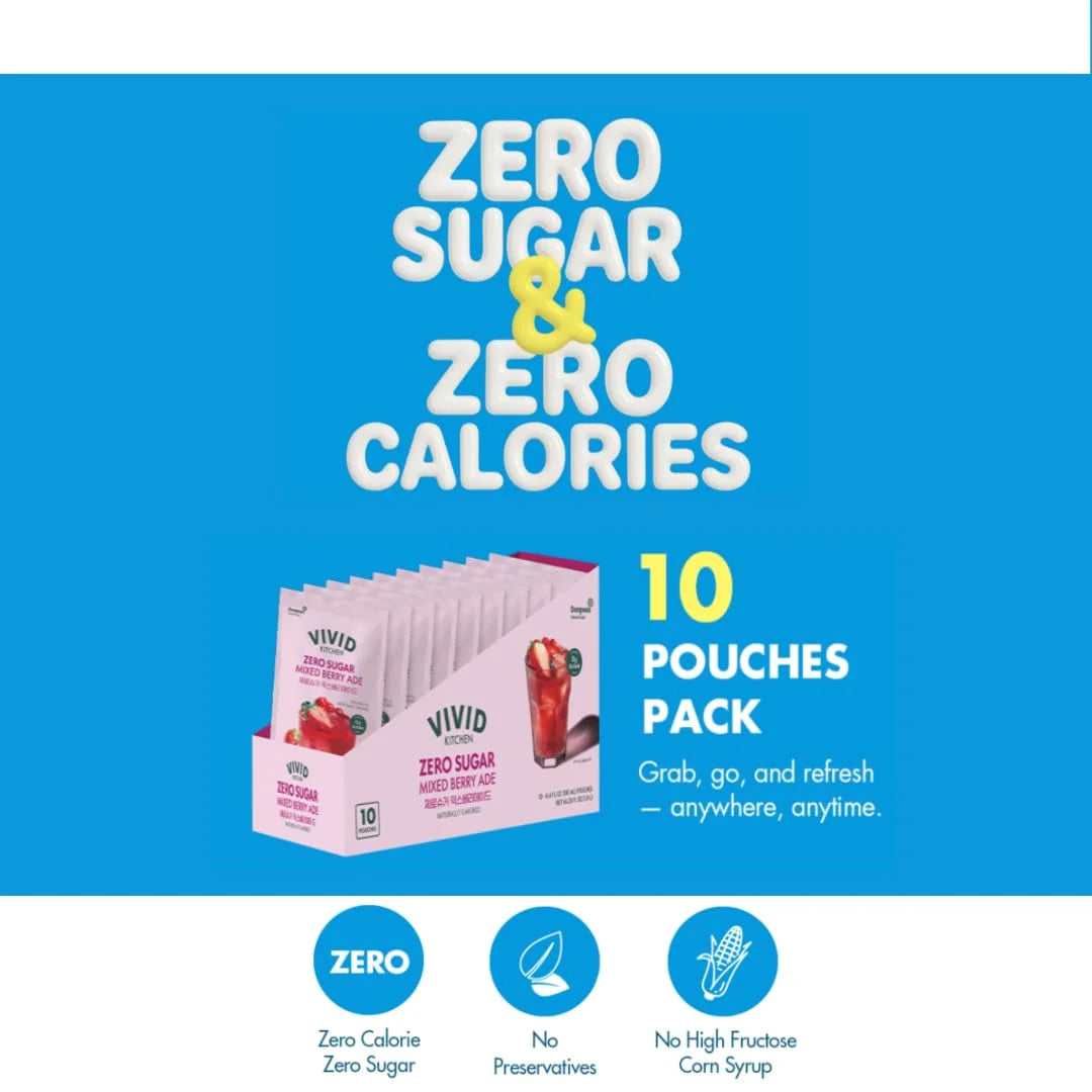 VIVID KITCHEN Peach Iced Tea Pouch Drinks – Zero Sugar, Zero Calories | Korean Convenience Store Drink | No Artificial Preservatives or Corn Syrup | 6.4 fl oz (10 Pouches) (10 Pouch, Peach Iced Tea)
